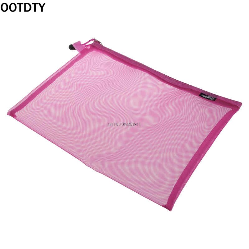 Bolsa de documentos de tela de nailon tamaño A4 cremallera Organizador de bolsillo de almacenamiento material de oficina escolar