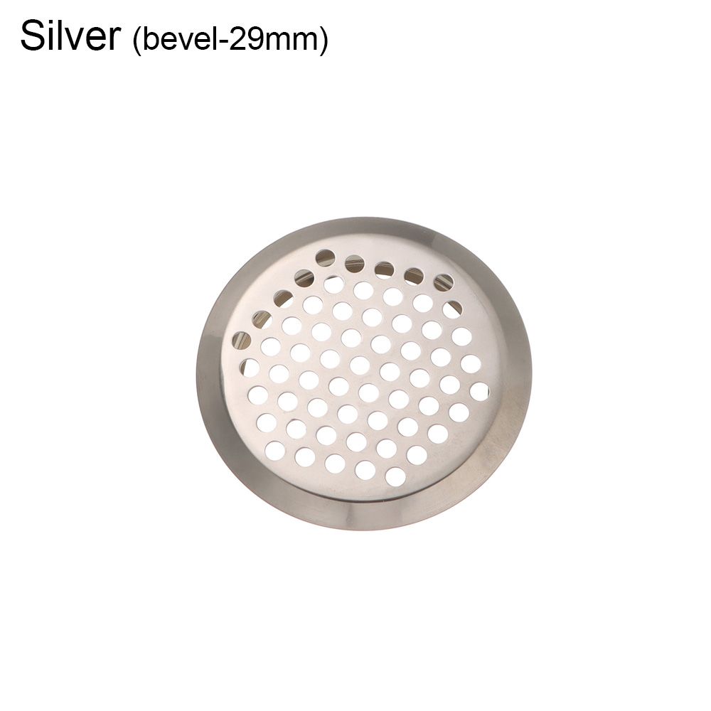 Œillet pour chaussures de placard, accessoires de garde-robe, couvercle de ventilation en acier inoxydable, décoration de Grille de ventilateur, ornements de trous: silver-bevel-29mm
