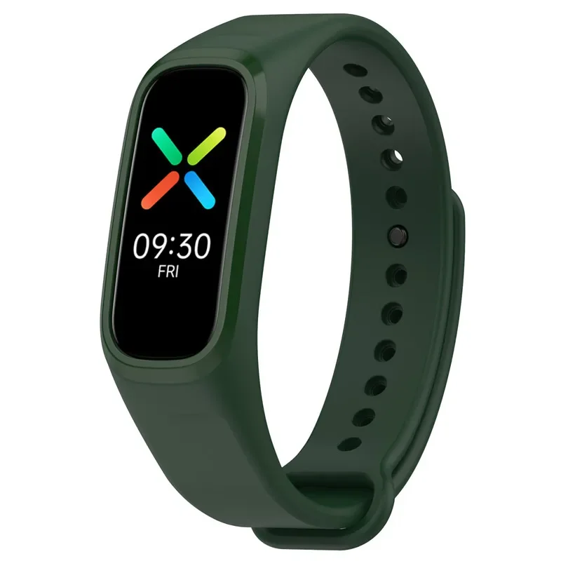GIOPUEY Cinturini per Oppo Watch Free, [2 in 1] TPU Silicone Cinturino + Pellicola Protettiva, [Resistente all'Usura] [Traspirante] per Oppo Watch Free - Nero