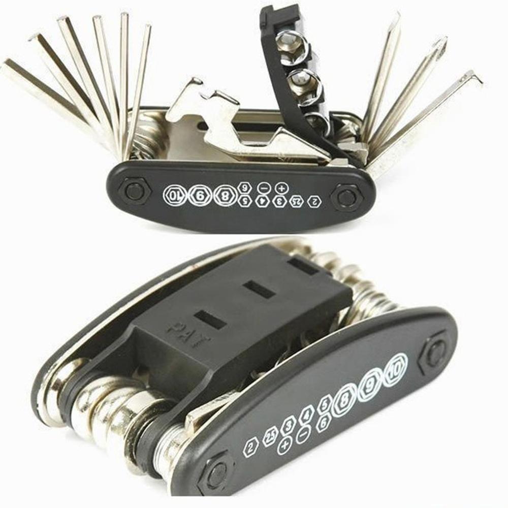 Bicycle Bike Tools Repairing Set 15 In 1 Multifunction Bike Repair Kit Cycle Wrench Screwdriver Chain Carbon Steel Bicycle Tool