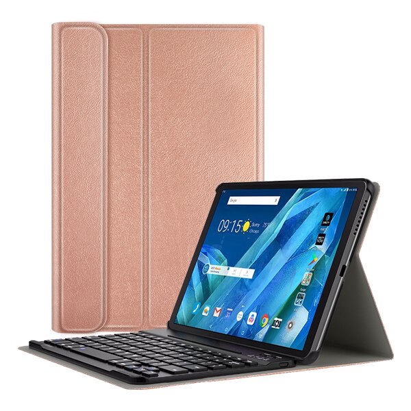 Keyboard Case Voor Lenovo Tab M10 Plus Tb-X606F TBX606X Draadloze Toetsenbord Voor M10 Fhd 2nd Gen Bluetooth toetsenbord Cover: Rose gold-English