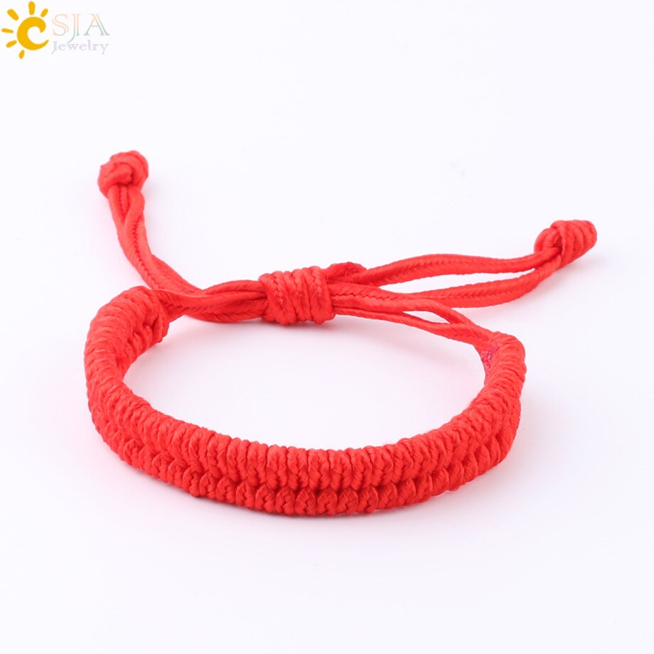CSJA-joyería de la suerte para hombre y mujer, cuerda roja, hilo de hilo, arcoíris, pulseras de amistad ajustables