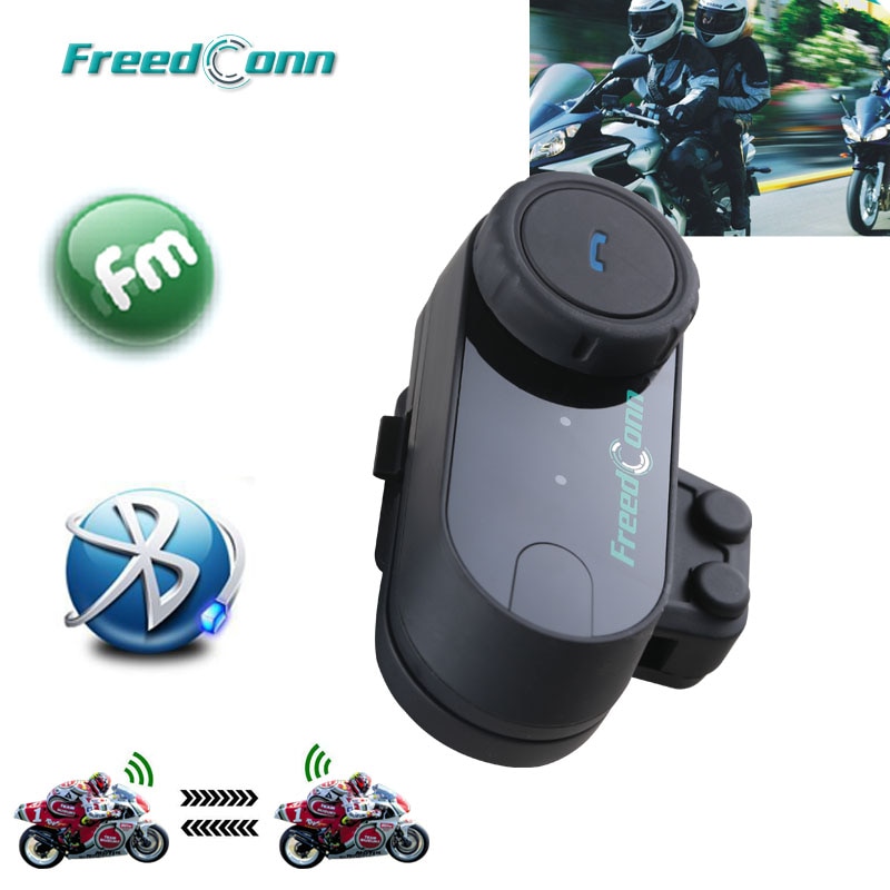 Freedconn T-COMOS Bluetooth Interphone Motorhelm Draadloze Headset Intercom Fm Radio + Zachte Hoofdtelefoon Integraalhelm