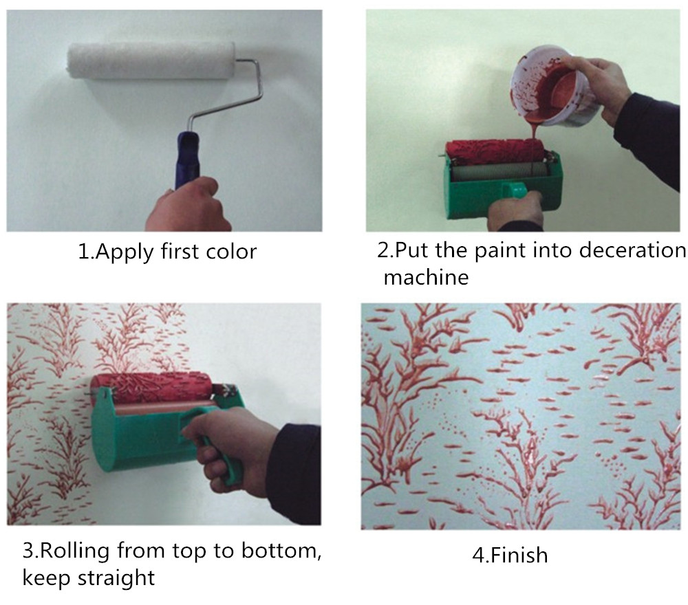 Rodillos estampados para pared de 5 pulgadas, herramientas de decoración, juego de cepillo de rodillo de goma de 5 pulgadas, patrón 3D, papel tapiz, máquina de pintura para decoración de habitación