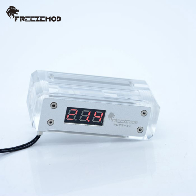 FREEZEMOD Temperature Sensor Mini Moniror Computer Water Cooling Thermometer with Digital Display Screen Acrylic/ POM optional