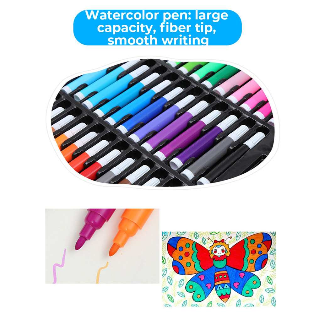 150Pcs Painting Drawing Art Artist Set Kit Watercolor Pen Crayon Oil Pastel Painting Tools Art Supplies Kids Stationery Set
