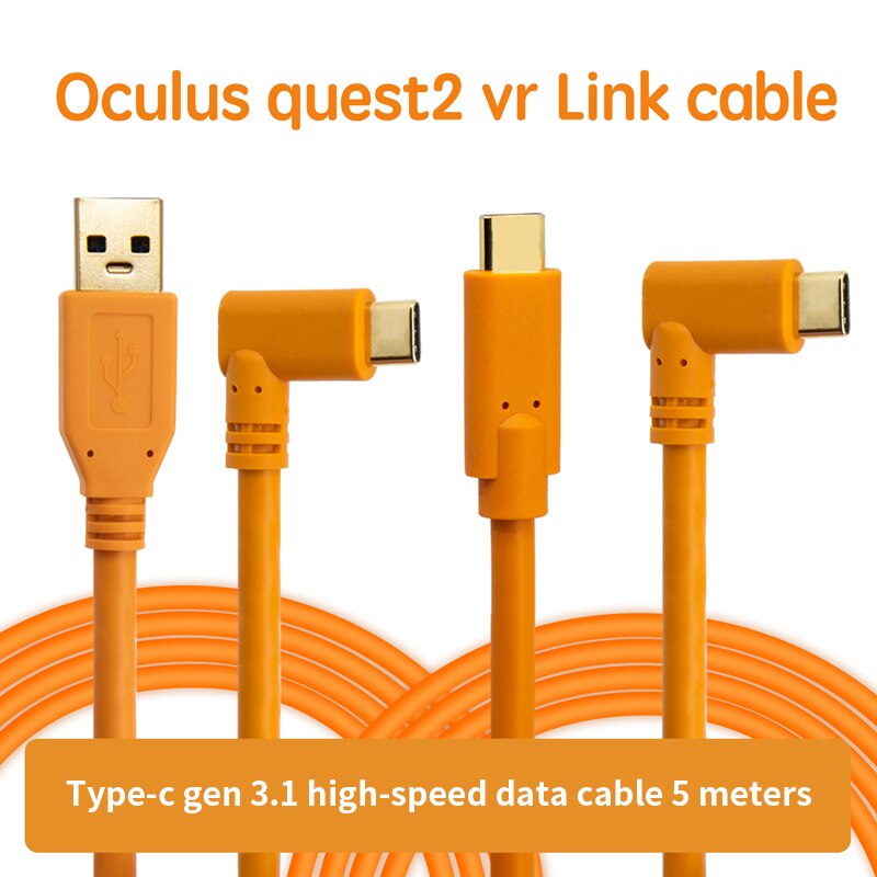 Schnellladekabel für oculus quest 2 vr headset, datenübertragungsende – usb  c 90 winkelstecker