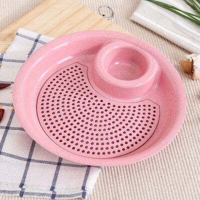 Accessoires de cuisine outils double couche égoutté vinaigre plat boulette assiette à dîner gadgets de cuisine produits pour plats de cuisine.: Rose