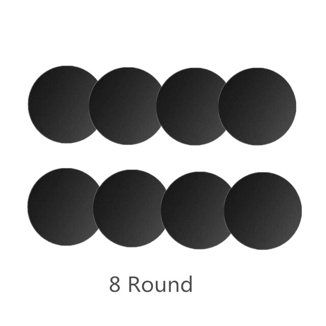 Xiaomi – Plaque de métal en aimant, support de téléphone pour voiture, kit de montage magnétique pour mobile, remplacement universel avec adhésif,: 8Round
