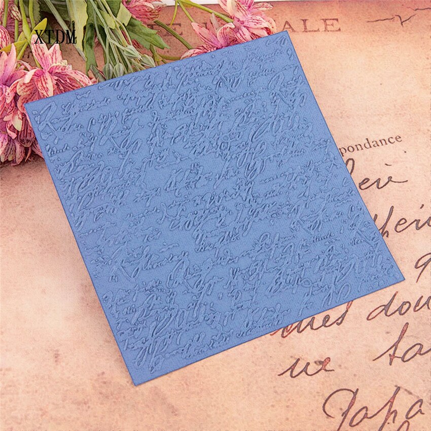 15x15cm Diary of poem Birthday wreath Embossing folders Plastic Scrapbooking DIY Template Fondant Cake Photo Album Card Making