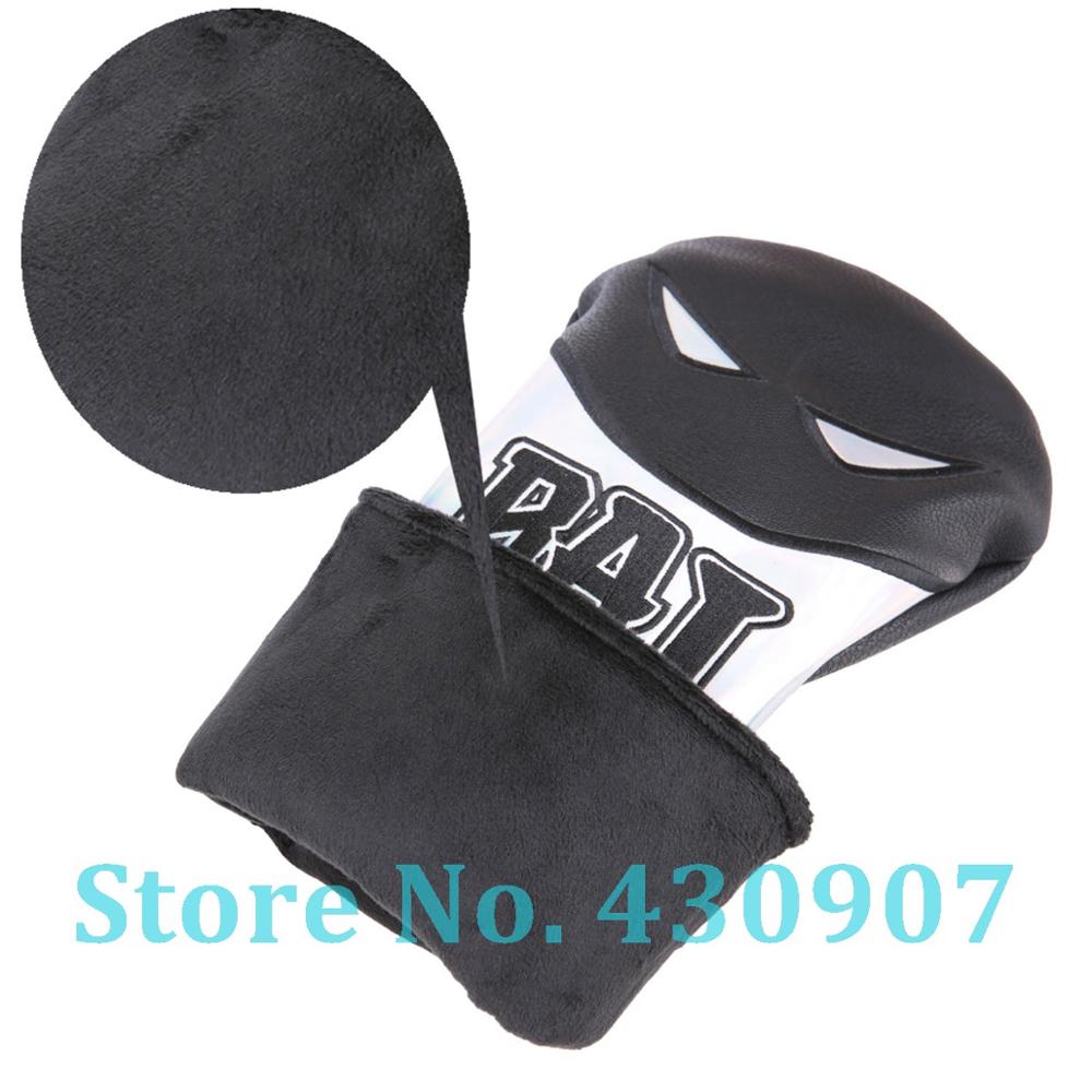 1 unidad de cuero de PU negro con BAT & 1 bordado Golf Club Driver Head Cover Golf Driver cubierta de madera