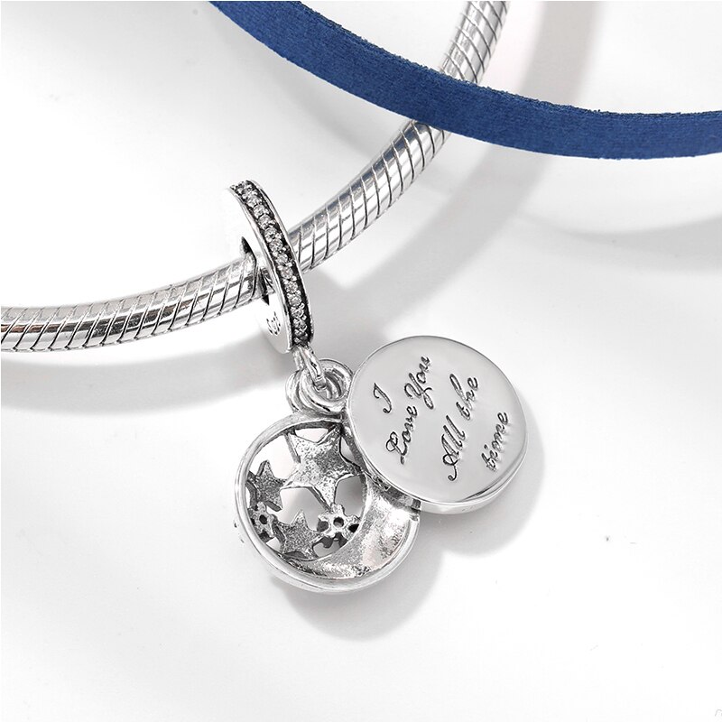 caldo notte blu Luna stella di galleggiamento di fascino Misura Branelli di Fascino Del Progettista Originale Braccialetto Pendenti con Gemme E Perle delle donne di accessori per Monili che fanno