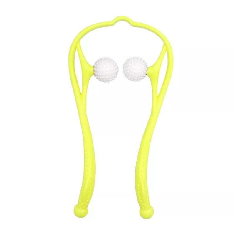 Pressure Point Therapy Neck Massage Tool Pressure Relieve Hand Roller Massage Neck Shoulder Dual Trigger Point Self Massager: yellow