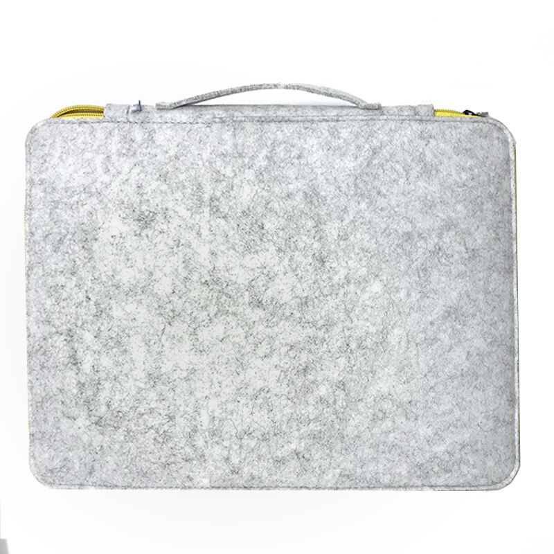 A4 wool felt Document Organizer Folder Padfolio Multifunction Business Holder Case Ipad Bag Office Filing Briefcase Storage: White