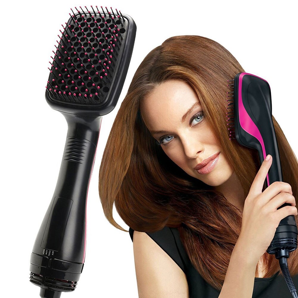 Une étape sèche-cheveux et volumateur Ion négatif brosse à Air défrisant les cheveux brosse à friser défriser les cheveux brosse à friser