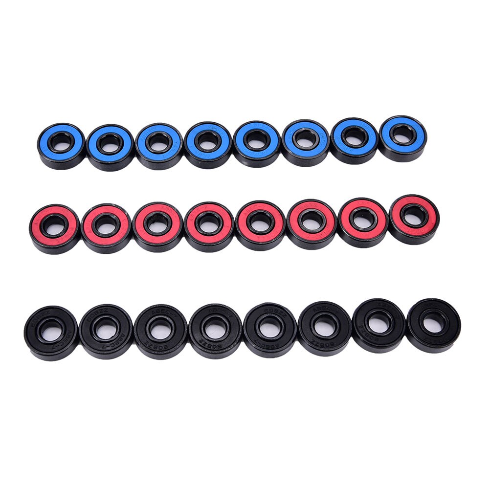 8Pcs/Set 608RS Steel Skate Skateboard Integrated Spacer Bearings