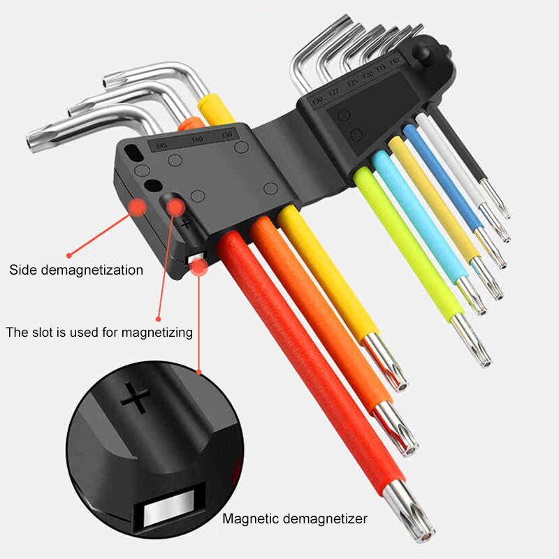 Magnetic Allen Wrench Rainbow Set Inner hexagon and inner 6 corner tools Screwdriver Universal Hexagonal Wrench Torx Pozi
