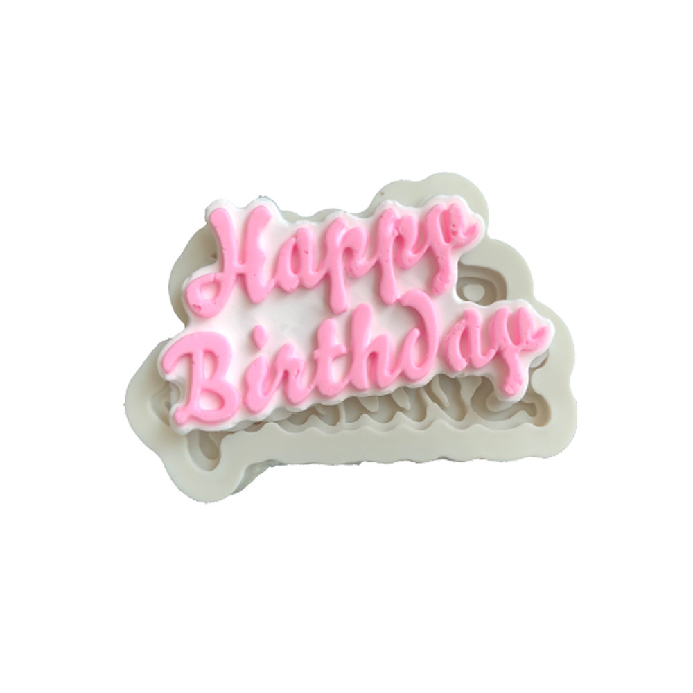 Happy Birthday Letter form silicone mold chocolate fondant cake decoration Tools cupcake mould