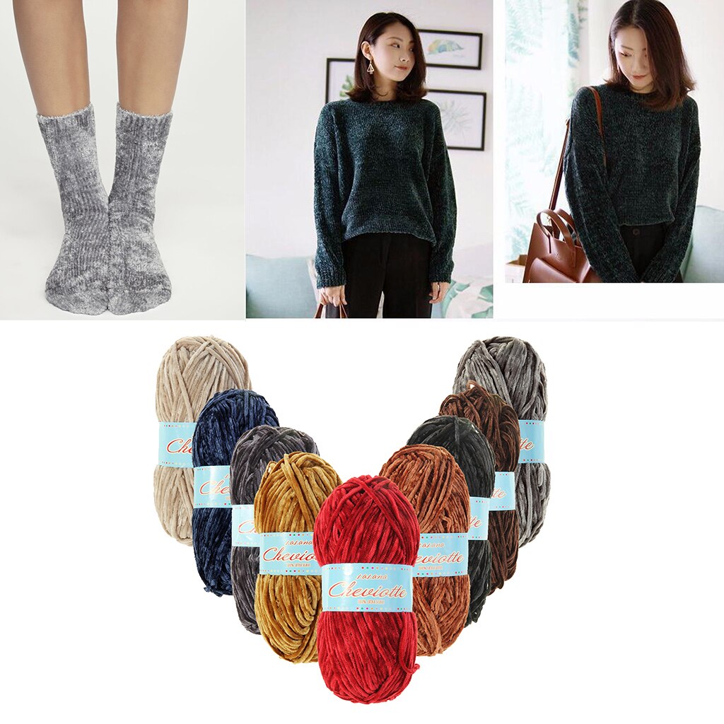 1 Piece Knitting Crafts Accessories Soft Polyester Knitting Baby Blanket Velvet Crochet Yarn for Sweater Sock Home Textile