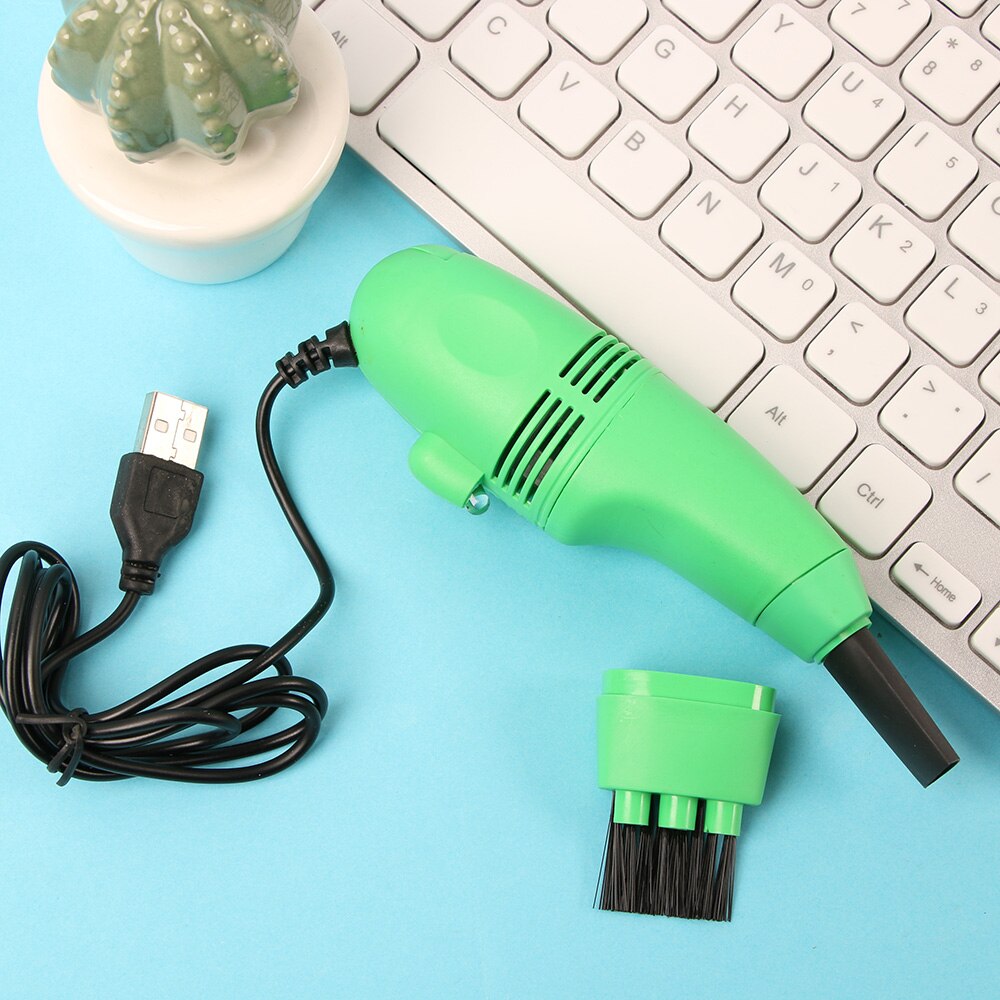 Mini Computer Keyboard Office Keyboard Cleaners Keyboard Brush Clean Computer Tools Vacuum Cleaner USB Dust Cleaner: Green