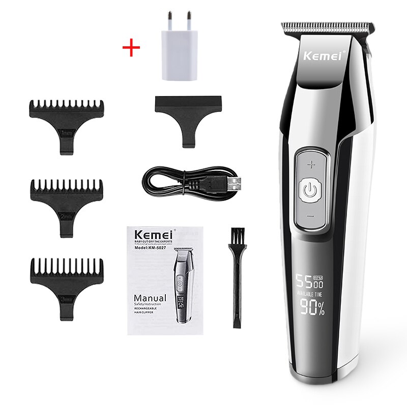 Kemei Haar Haarschneidemaschine für Männer Elektrische Haar Trimmer Haarschnitt Maschine LCD Digital DIY Haar Styling Werkzeuge Barbier Schermaschinen: Nein Kasten-EU Stecker