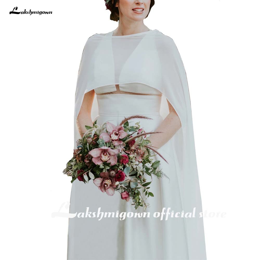 Eenvoudige Goedkope Bruiloft Accessoires Jassen Bolero Chiffon Wedding Cape Sjaals Wit En Ivoor Bruids Wraps
