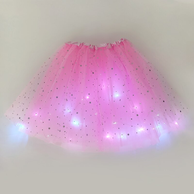 LED świecące światło spódnica z tiulu dorosłych dzieci dziewczyny księżniczka Tutu spódnica dzieci tkaniny Party taniec minispódniczka kostium ubrania Cosplay: B14-28x40cm