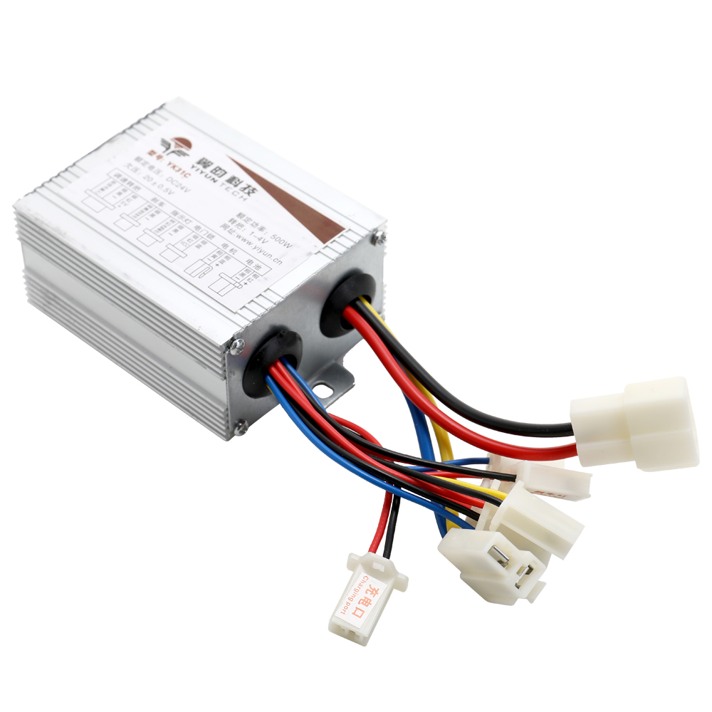 24V 500W Electric Bicycles Brushed Speed Controller & Throttle Grip Set for Electric Bicycles Scooter E-bike Motor Styling