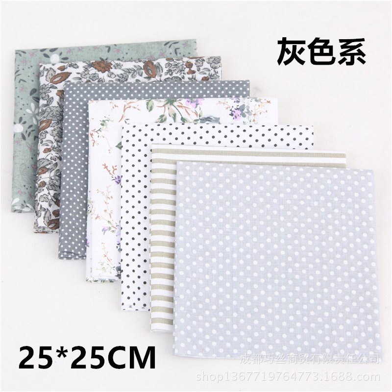 25 x 25cm 50 x 50cm sett bomullsstoff gjør-det-selv-sy quiltende dukkestoff til kjole patchwork blande stoff håndarbeid håndlaget materiale: Grå / 50 cm x 50cm