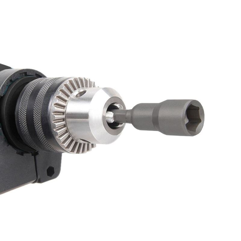 Eleg -8 stk 1/4 tommers hex magnetisk mutter driver sokkelsett metriske slagbor 6 to 13mm adapter