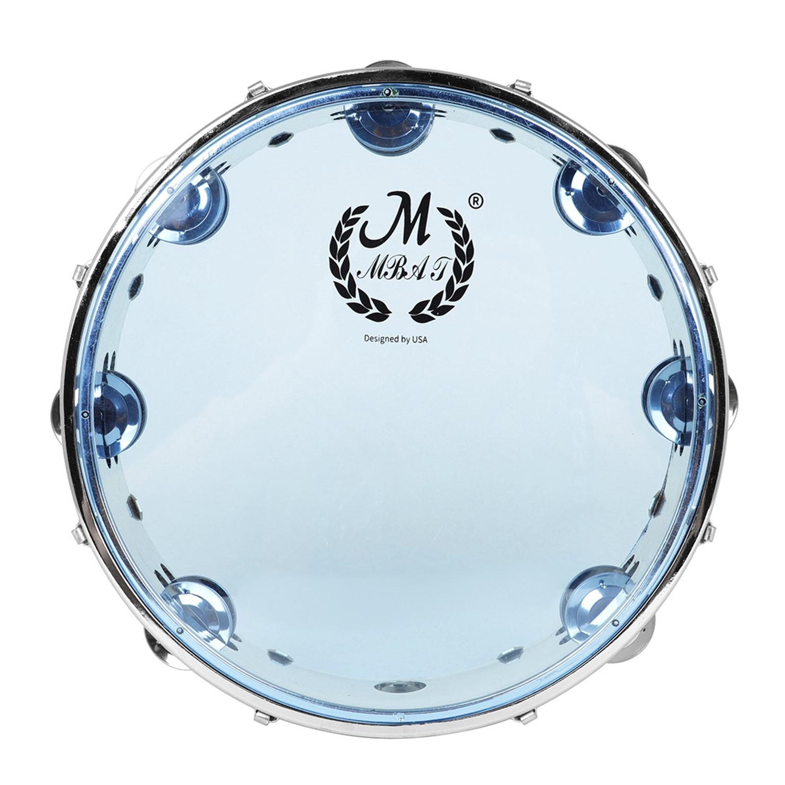 Schlagzeug Tamburin Helle Knackig Instrument Blasen Capoeira Samba Musical Tamborine für Klassenzimmer freundlicher Party Kleinkind Spielzeug: 10Zoll Blau