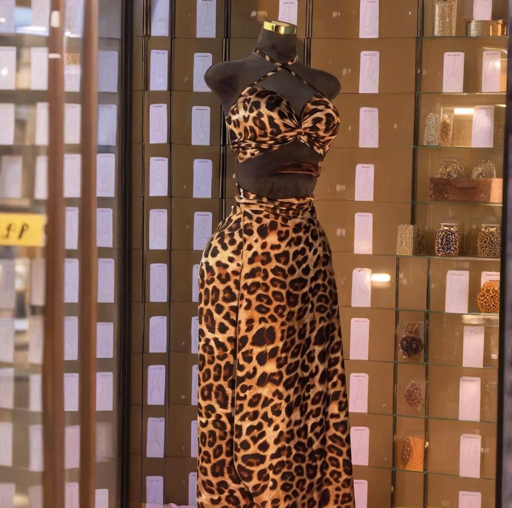 Elegante Leoparden-lange Kleider, 2-teiliges einstellen für Damen, Sommerurlaub, sexy vollbusiger, bauchfreie Spitzen, Maxiröcke, Anzüge, böhmische Strand-Clubwear: L / Aprikose