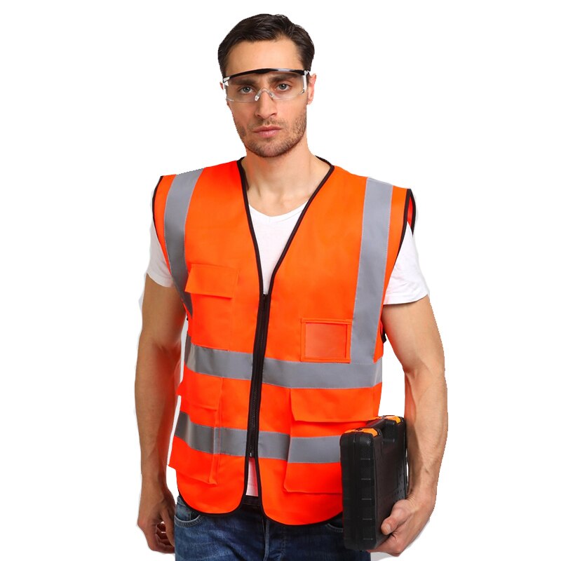 Blau Reflektierende Kleidung Für Reiten Sicherheit Weste Jacke Für Männer Motor- Fahrrad Kleidung: Orange / XL