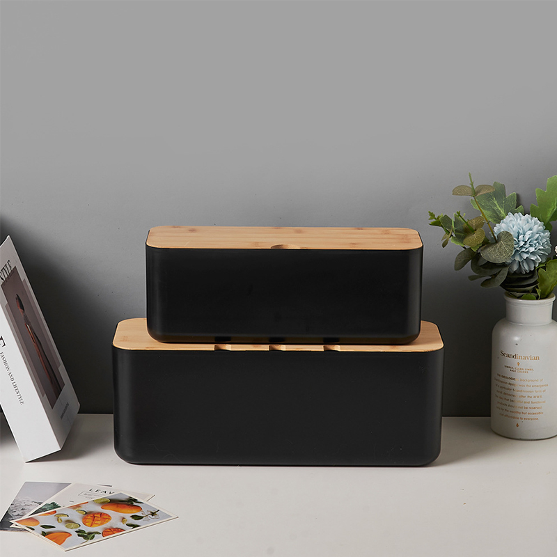 Cable Management Box Cable Box-Outlet Cord Storage Organizer for TV Wires Computer Router USB Hub and Under Desk Power Strip