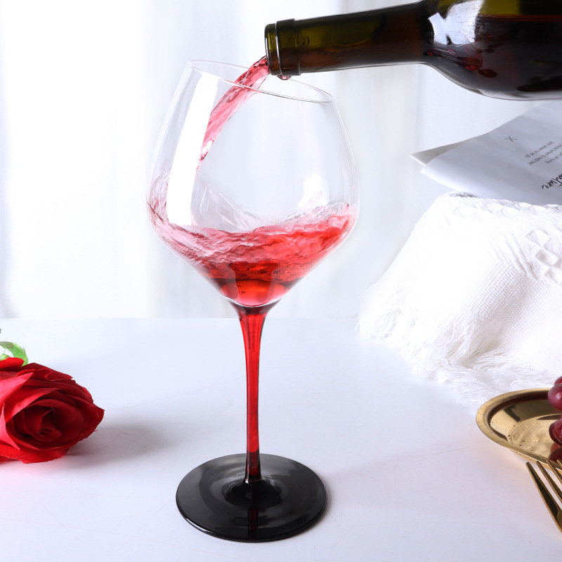 Verre à vin à fond plat en cristal sans plomb, fait à la main, couleur créative, verres à boisson, de mariage