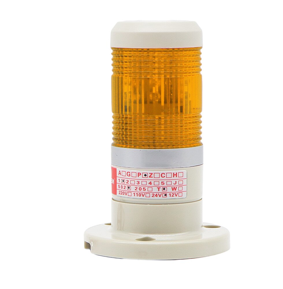 LED Industrial red Yellow blue green Signal Tower Warning Lamp Light Alarm Apparatus 12V 24V 110V 220V: 1 floor Yellow / 12V