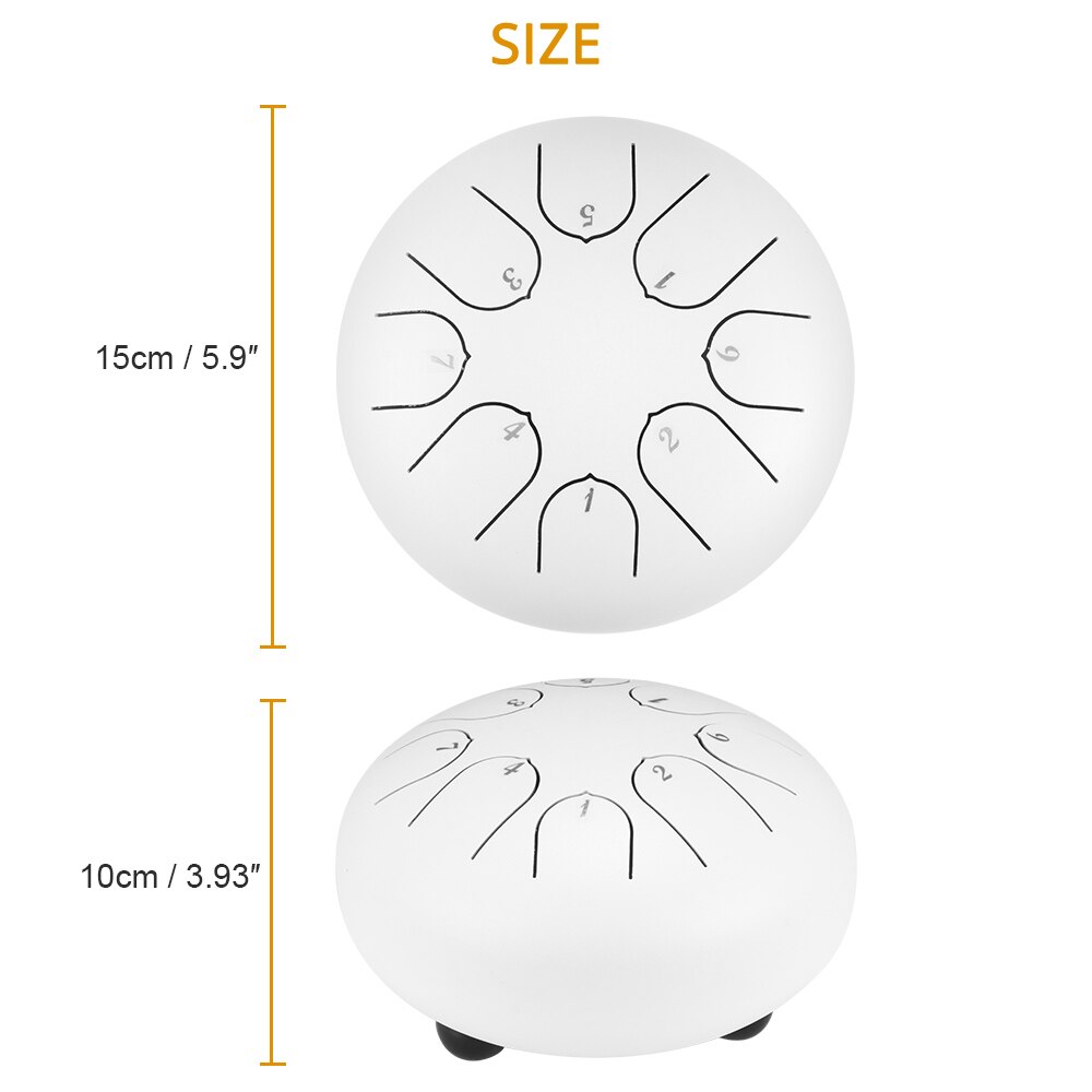Cool 6 Inch Steel Tongue Drum 8 Tune Hand Pan Drum Tank Hang Drum With Drumsticks Carrying Bag Percussion Instruments At Home