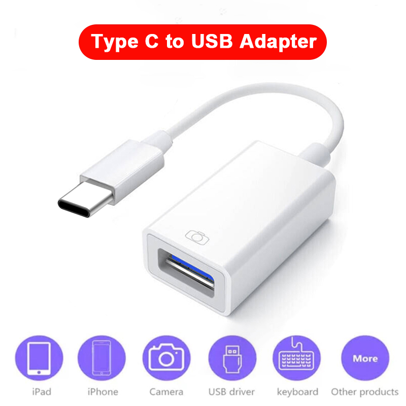 Adapter OTG Lightning na USB 3.0 Adapter USB typu C do iPhone'a 14 13 12 11 Pro Max X XS Rozdzielacz USB C Konwerter danych Ekspander: WHITE