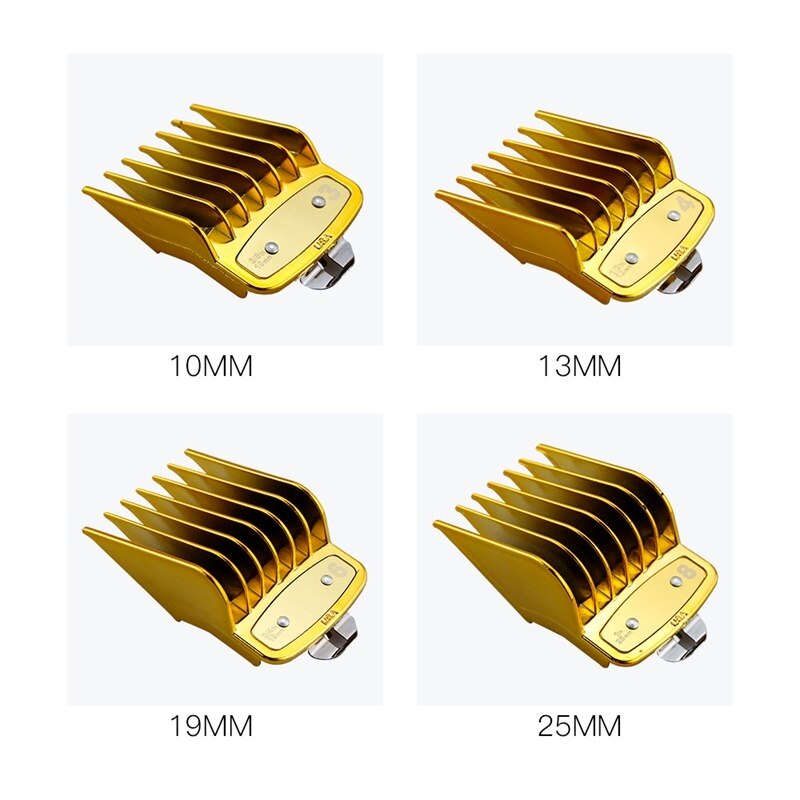 8 Stuks Tondeuse Limiet Kam Goud Professionele Universele Tondeuse Limiet Kam Size Kapper Vervanging Push Shear Tool