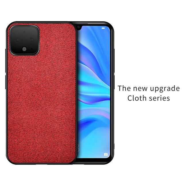 IKrsses para Google Pixel 4 funda de tela Simple de PU funda trasera dura de borde suave para Google Pixel 4 XL duro volver cubierta de la cáscara: For Pixel 4 XL / Red