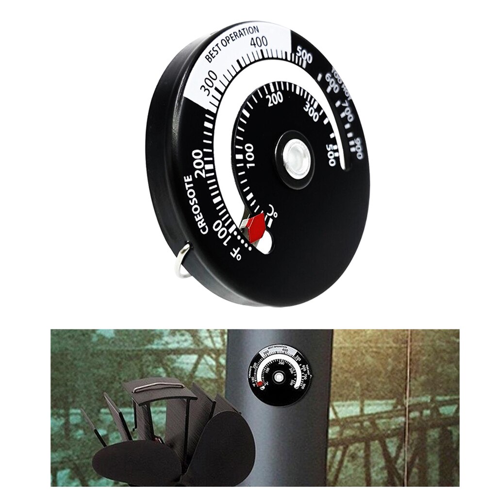 Magnetic Stove Thermometer Fireplace Temperature Meter Stove Chimney Flue Pipe Thermometer Moniter Meter (0-500°C/100-900°F)