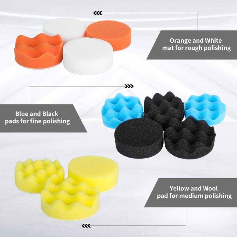 Auto Polieren Schwamm Pads Bausatz Schaum Pad Puffer Bausatz Polieren Maschine Wachs Pads für Auto Motorrad Motor- fahrzeug Entfernt Kratzer