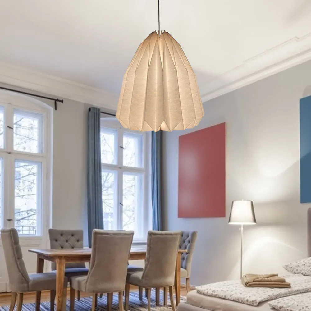 Origami Ceiling Lampshade Nordic Style Paper Lantern Shade Decorative Light Cover for Living Room Decor