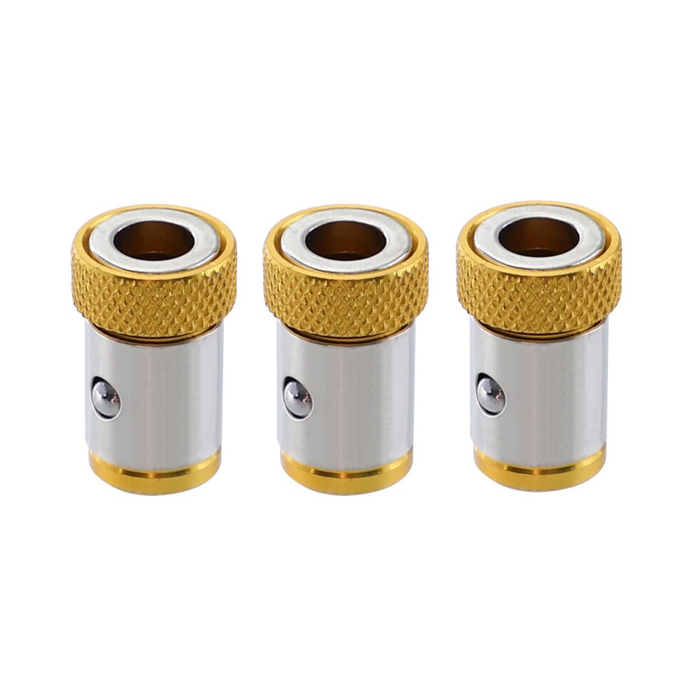 Screwdriver Drill Bit Magnetic Ring For 6.35mm Magnetic Adjustable Screw Drill Tip Magnet Powerful Ring Tools Set: 3Pcs Yellow