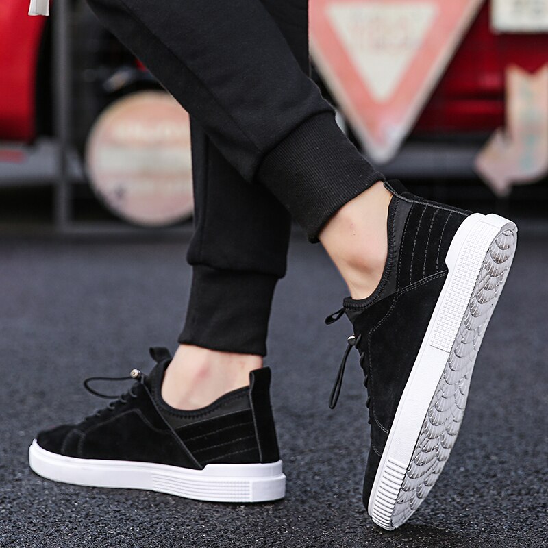 Mænd skateboard sko ruskind læder sneakers mænd efterår mænd sport lejligheder sko gåsko zapatillas de deporte