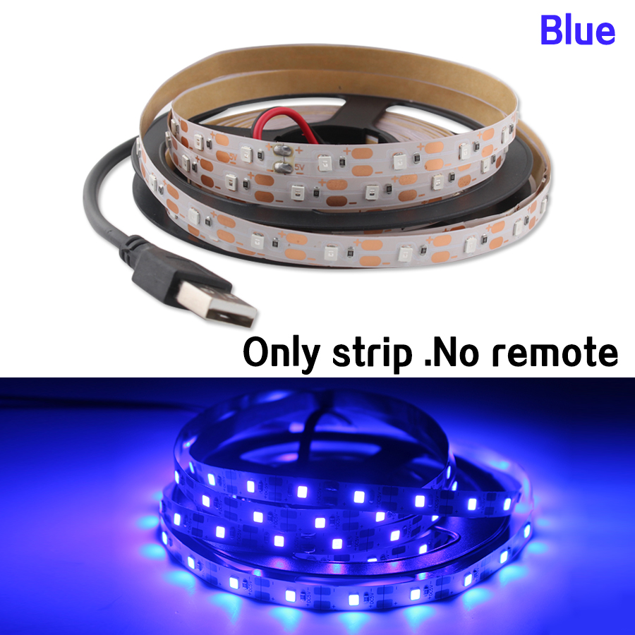 Tira de luces LED RGB de 5V USB 5 V PC TV retroiluminación 2835 0,5 m 1m 2m 3m 4m 5m 5 V voltios tira de luces LED USB cinta de lámpara cinta de diodo: YELLOW / De Color3