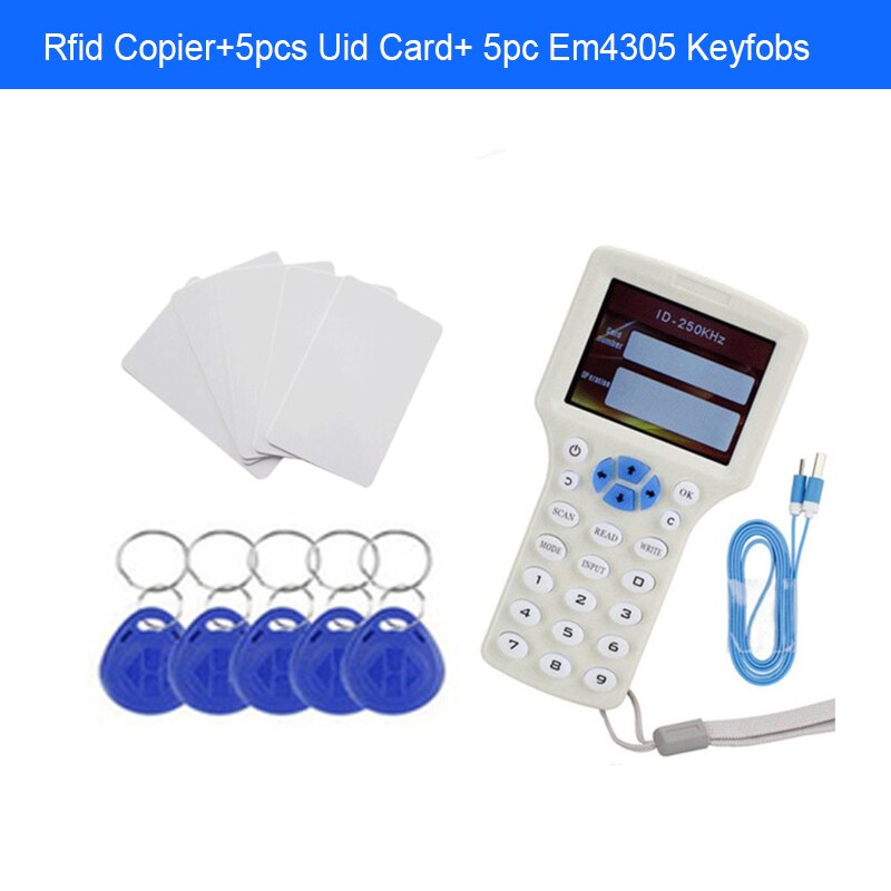 10 Frequency RFID NFC Smart Card Reader Duplicator 125KHz Key fob Reader Writer 13.56MHz Encrypted Programmer USB UID Copier: style 5