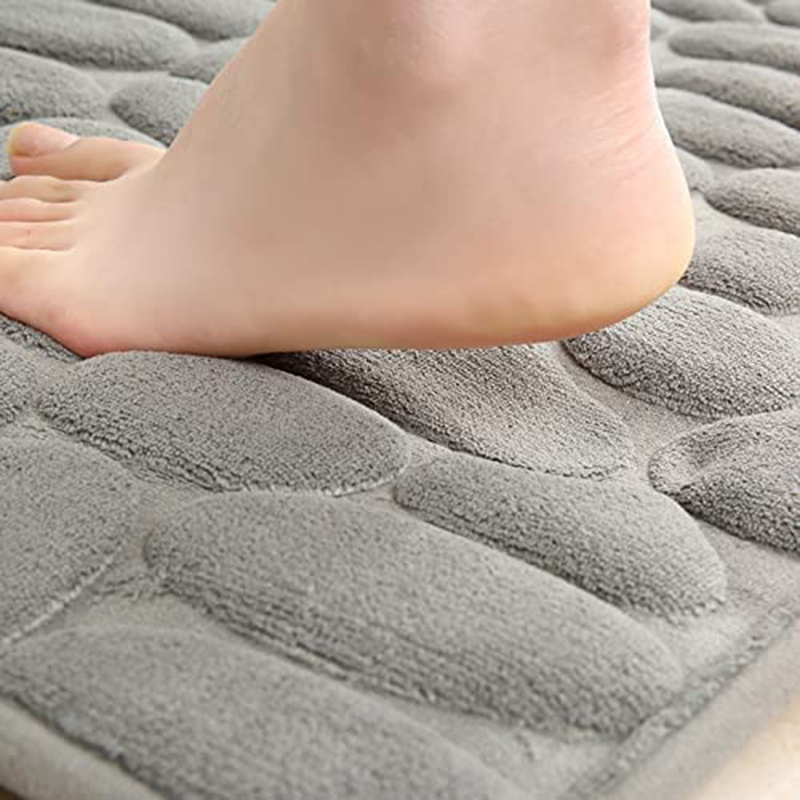 Antislip 50*80Cm Badmat En 50*40Cm Wc Mat Badkamer Tapijt Set Zachte Badmat Met Geplaveide Patroon Wasbare Badmatten