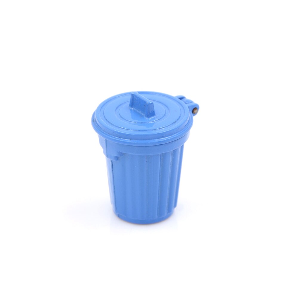 1PCS 1:12 Dollhouse Miniature Accessories Dustbin / Trash Can Simulation Kitchen Furniture Toys: blue