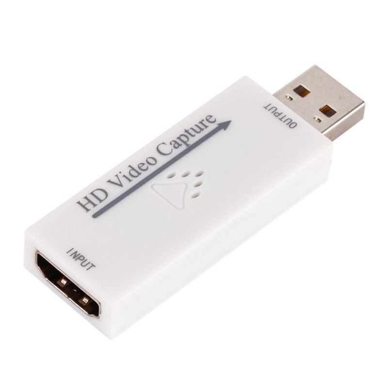 Video Capture Card HDMI to USB 2.0 HD Recorder Box for PS4 Game: White